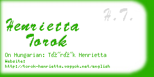 henrietta torok business card